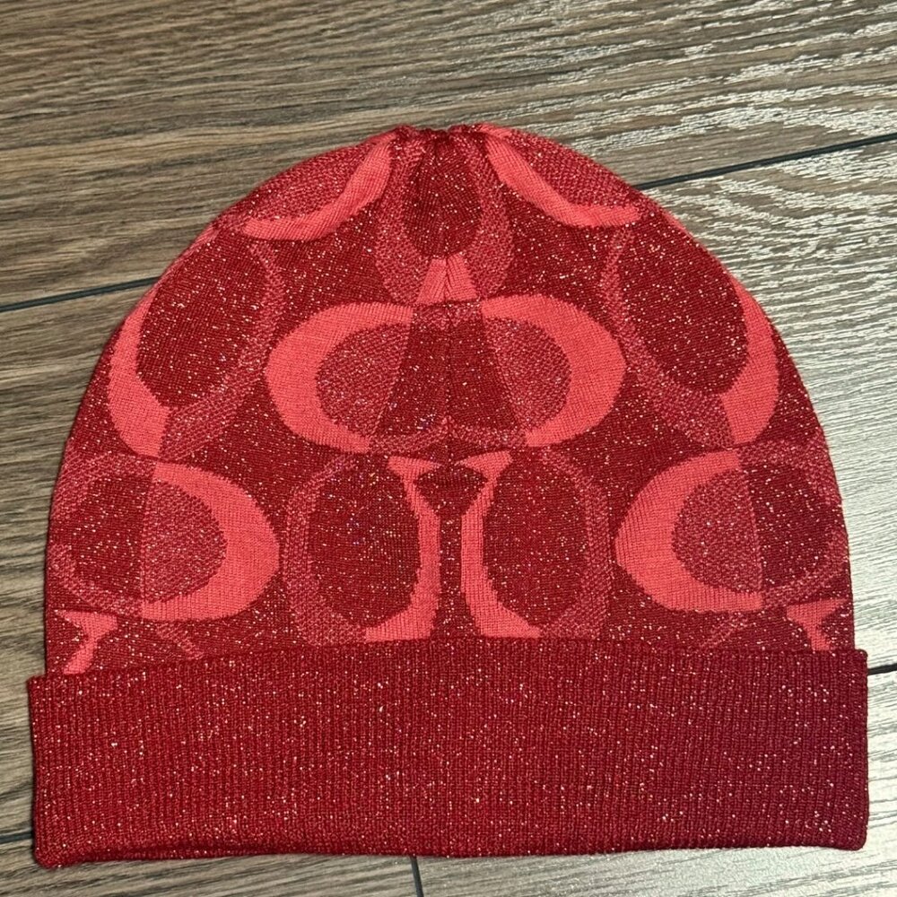 Coach Tonal Dream “C” Beanie / Winter Hat – Red
